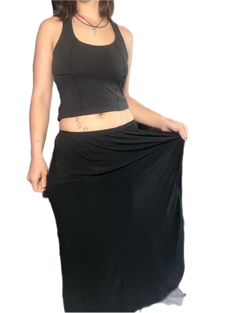 Everyday Black Maxi Skirt with Easy Elastic Waist